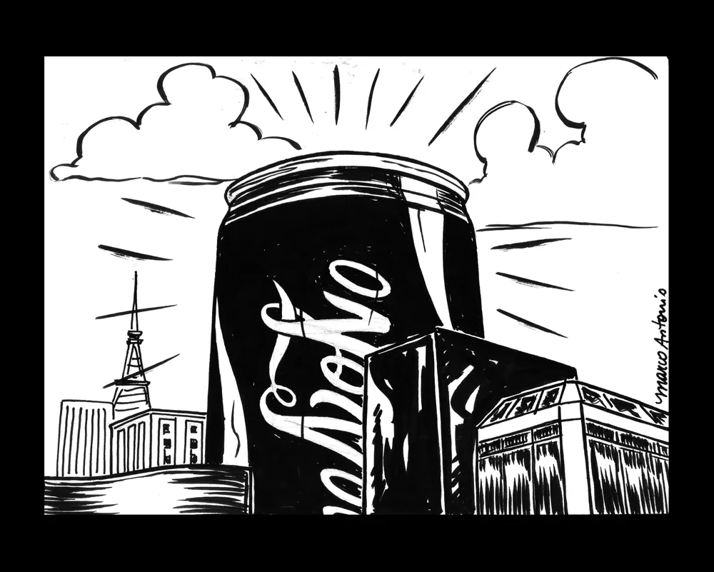 Editorial illustration for Gazeta Mercantil, pen and ink