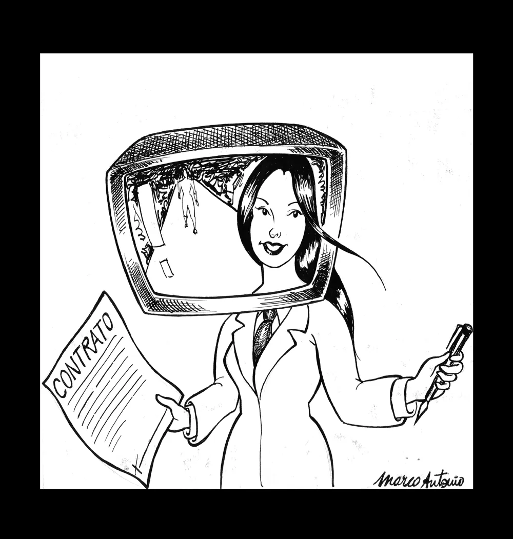 Editorial illustration for Gazeta Mercantil, pen and ink