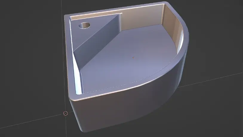 Konkrë — cuba de concreto, render 3D