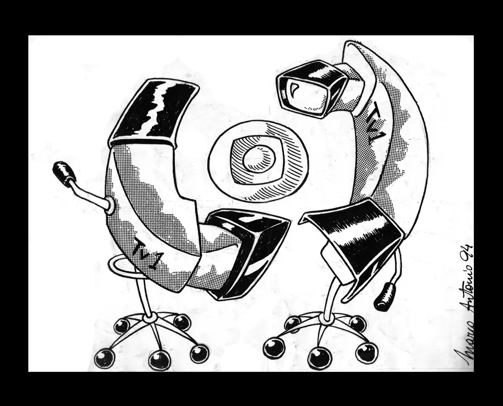 Editorial illustration for Gazeta Mercantil, pen and ink