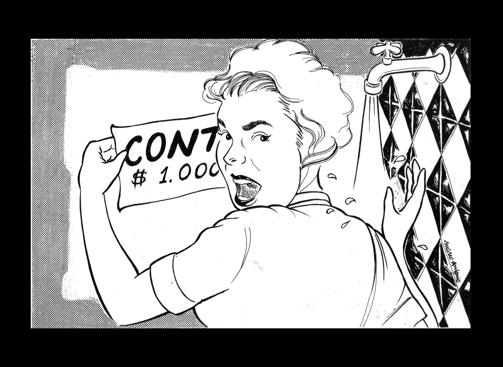 Editorial illustration for Gazeta Mercantil, pen and ink