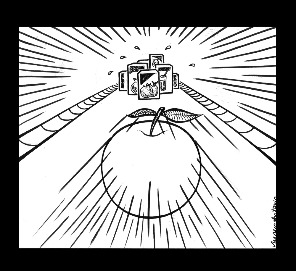 Editorial illustration for Gazeta Mercantil, pen and ink