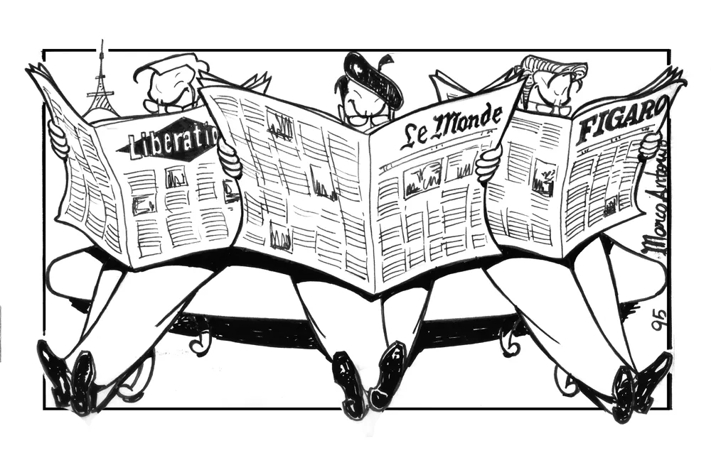 Editorial illustration for Gazeta Mercantil, pen and ink