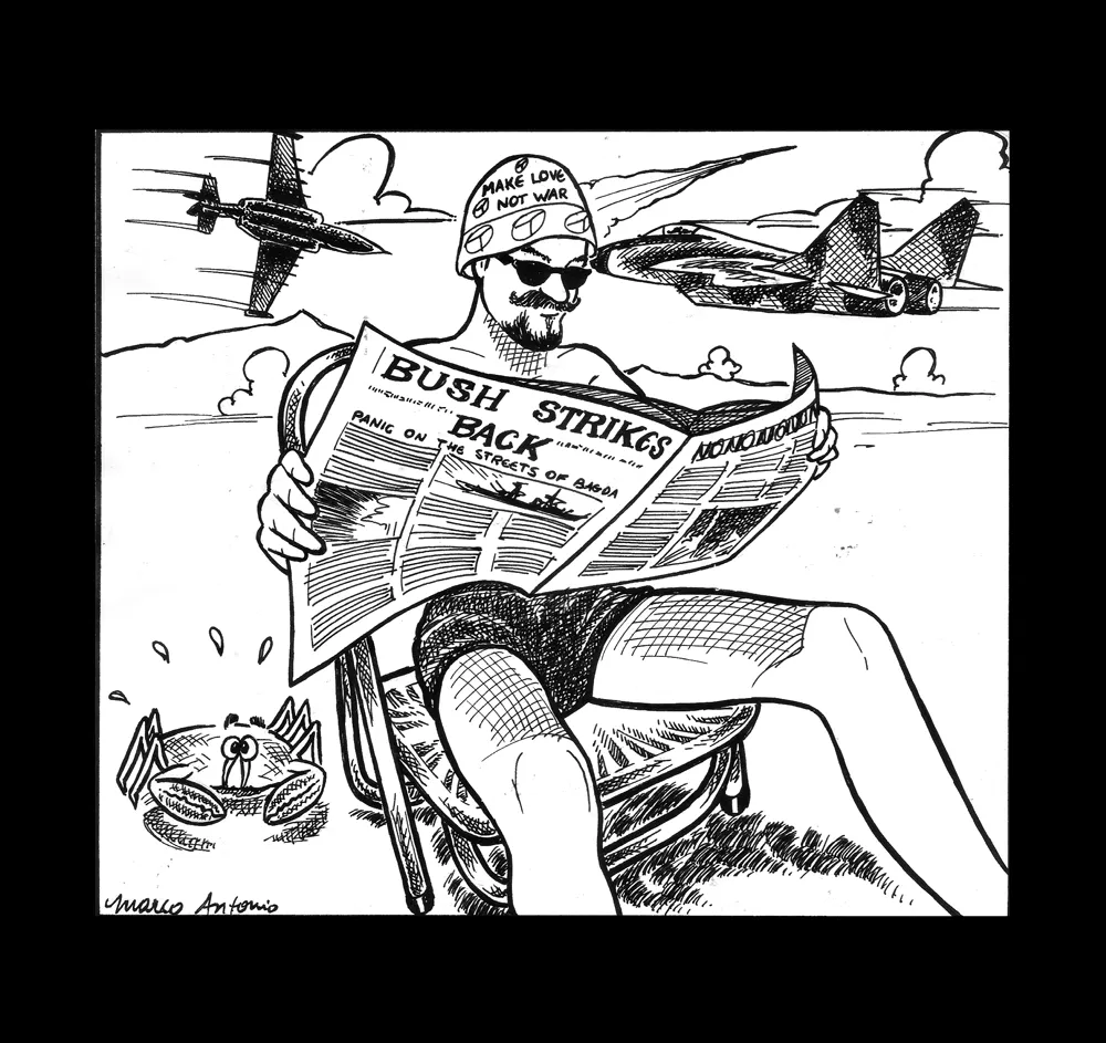 Editorial illustration for Gazeta Mercantil, pen and ink