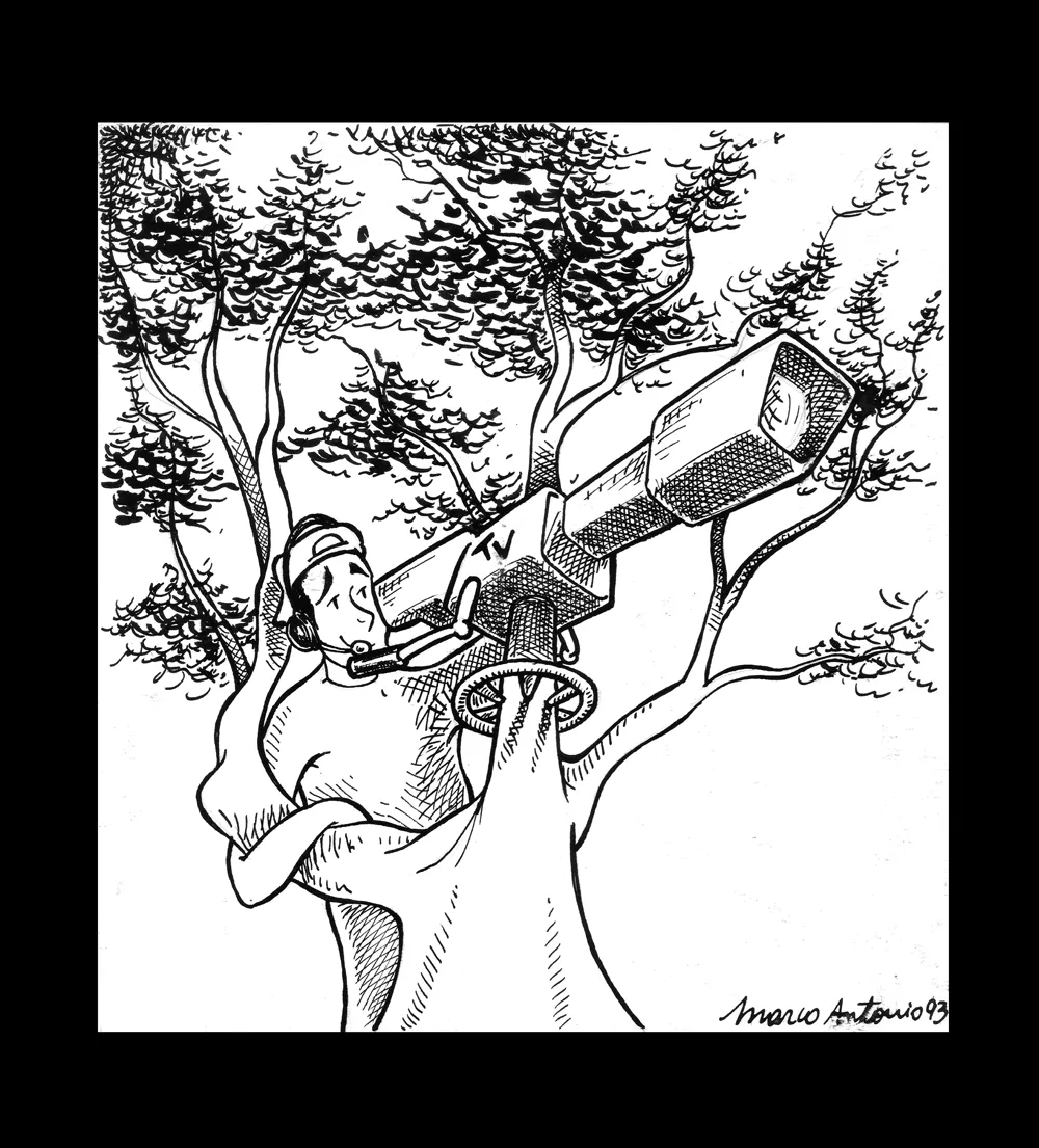 Editorial illustration for Gazeta Mercantil, pen and ink
