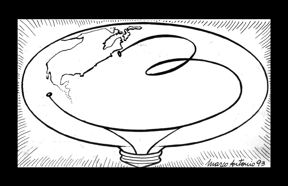 Editorial illustration for Gazeta Mercantil, pen and ink